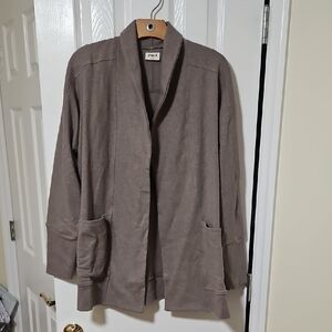 Pact Brown/Gray Open Front Cardigan 100% Organic Cotton